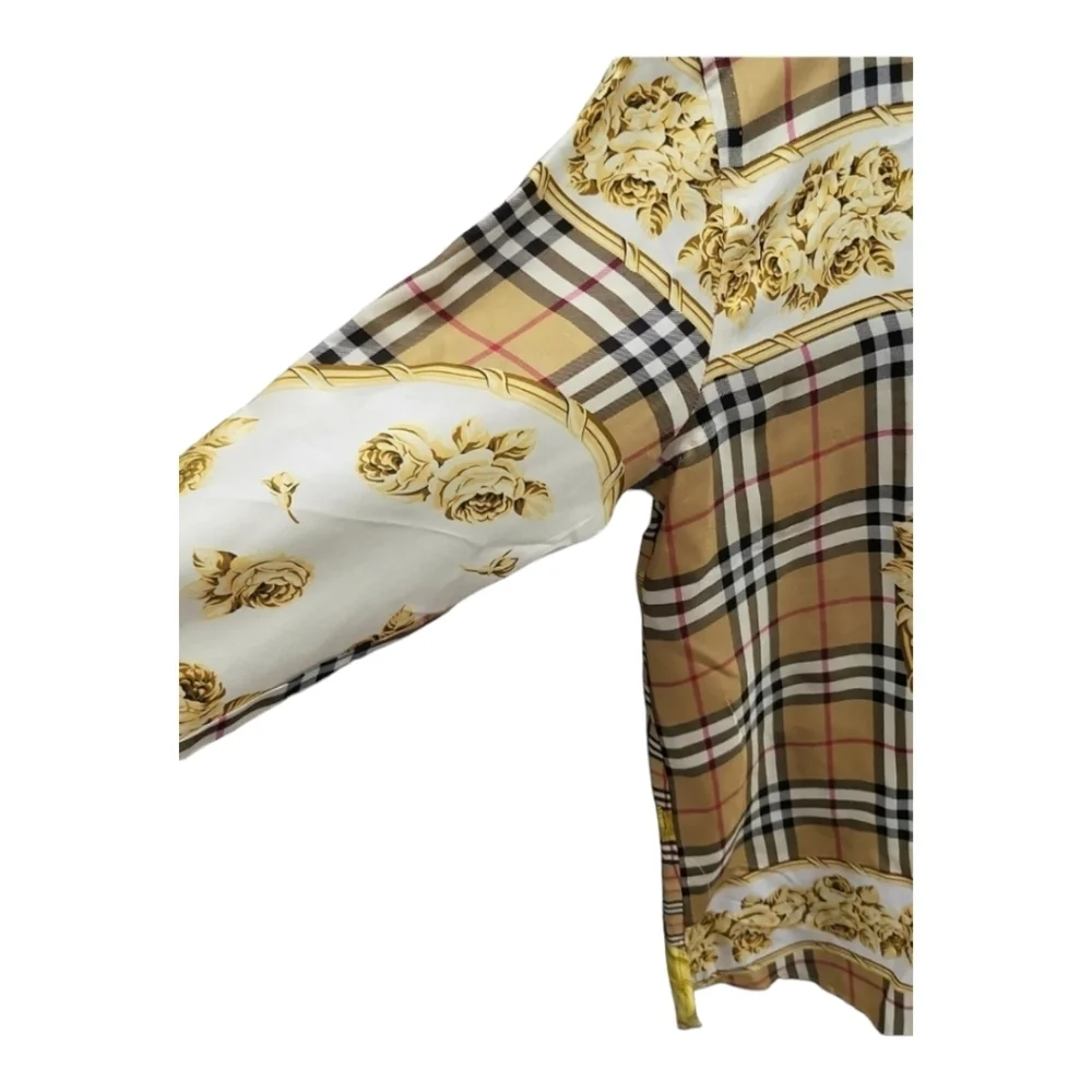 Burberry Paneled Archive Scarf Print Silk Shirt  SZ IT 38 / US 4 Italy RARE - Picture 4 of 15